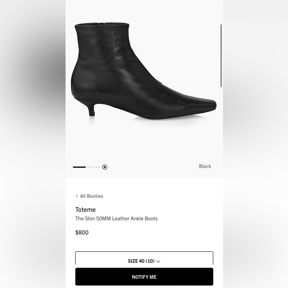 New! Toteme 50mm kitten heel boot. Never worn out, only tried on.